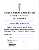 NJHS Classic Certificate | NJHS